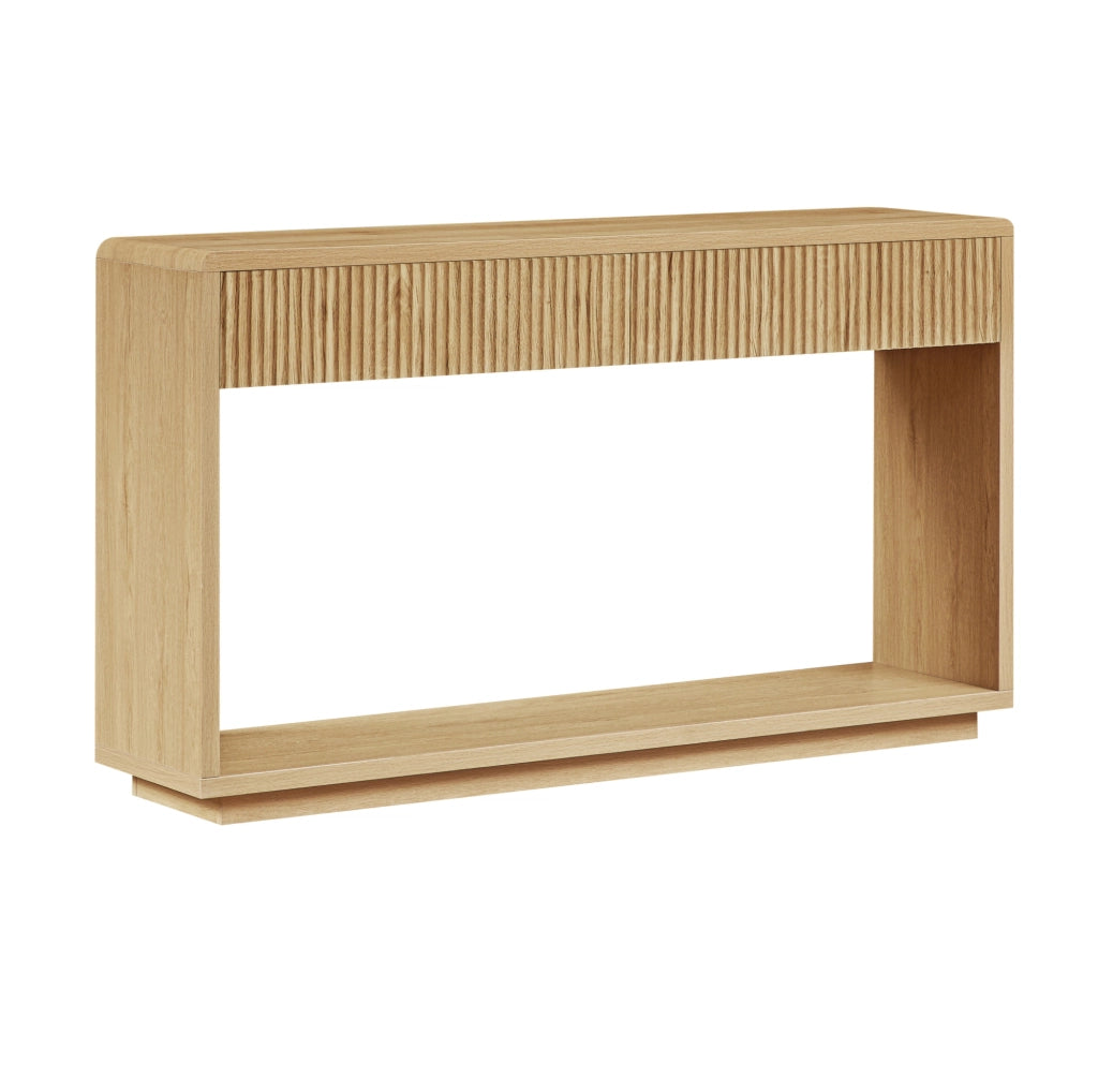 Consolle da ingresso 150x35x85 cm con 2 cassetti e ripiano aperto; naturale