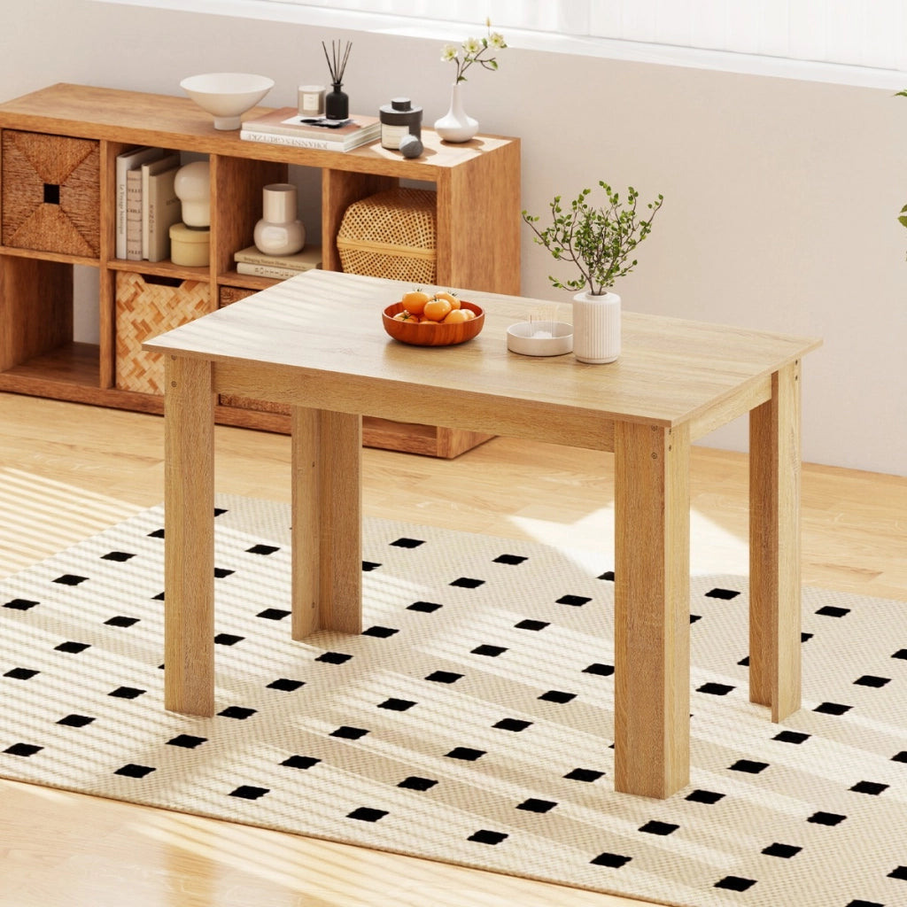 Tavolo rettangolare in legno da cucina moderno in stile rustico, Tavolo da pranzo 120 CM per angolo colazione Naturale