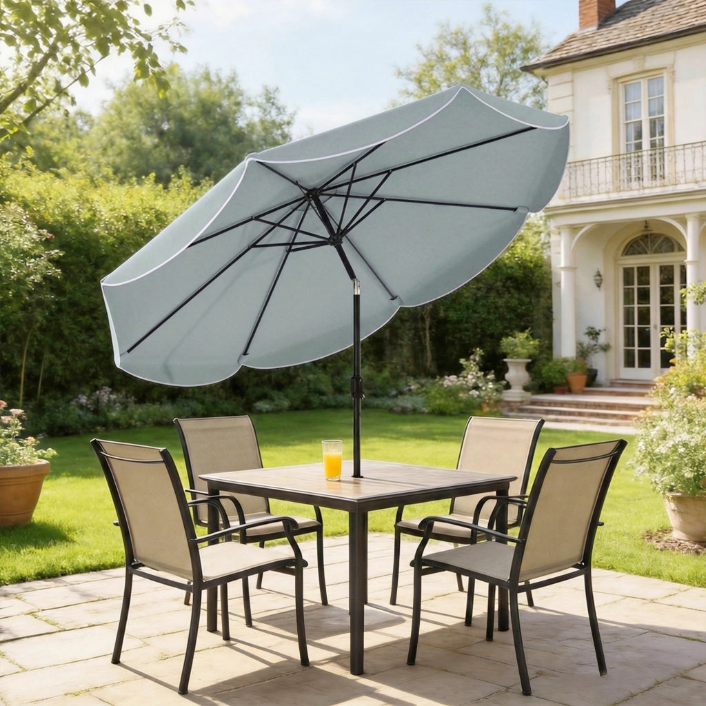 Ombrellone da Giardino Rotondo Inclinabile ¨C zephmum ¨C ¦µ265x235 cm, Blu