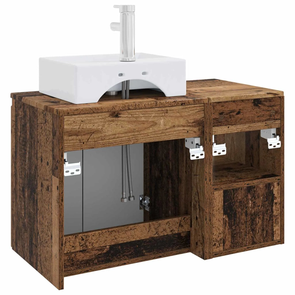 Set di mobili per il bagno 2 pz Legno antico 3404062