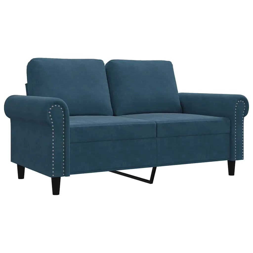 Divano a 2 Posti Blu 120 cm in Velluto 359528
