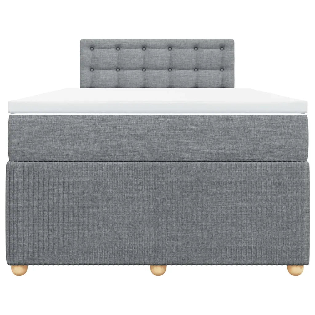 Giroletto a Molle con Materasso Grigio Chiaro 120x190cm Tessuto