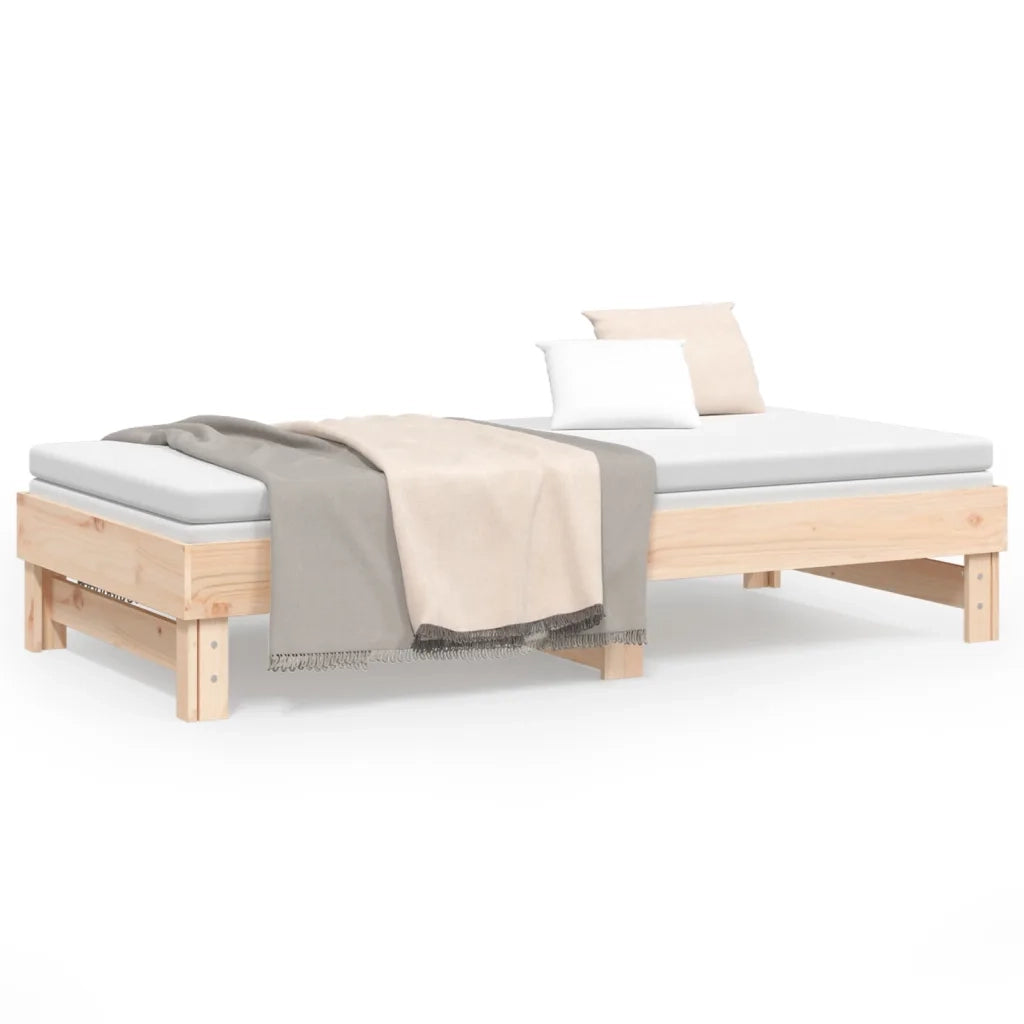 Dormeuse Estraibile 2x(75x190) cm Legno Massello di Pino 823394
