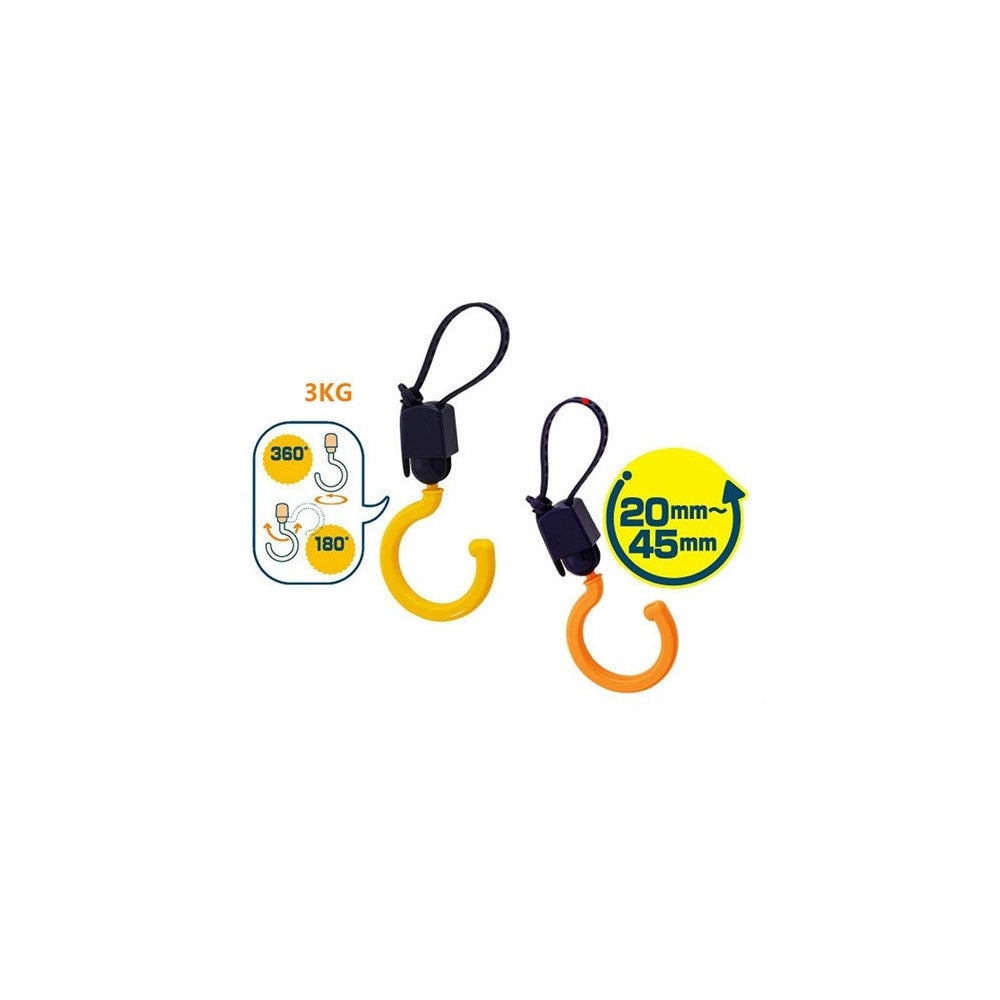 Trade Shop - Gancio Multiuso Orientabile Set 3 Coppie Portata 3kg Appendino Per Carrozzino -