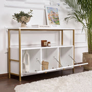 Madia Noda, Credenza 2 Ripiani, 120x30x77h cm Bianco Lucido