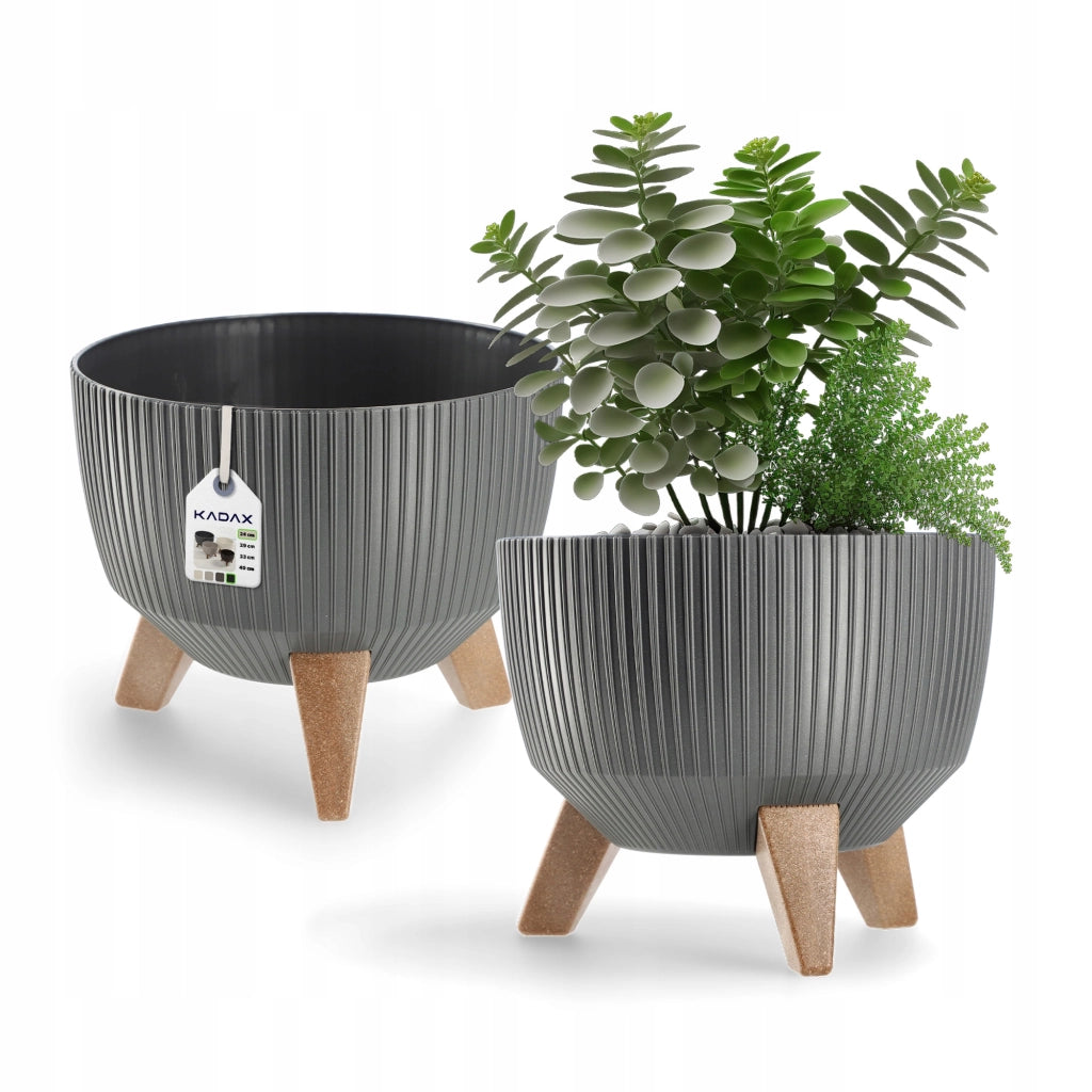 Vaso da giardino KADAX con gambe per fiori, grande ciotola rotonda da 24 cm