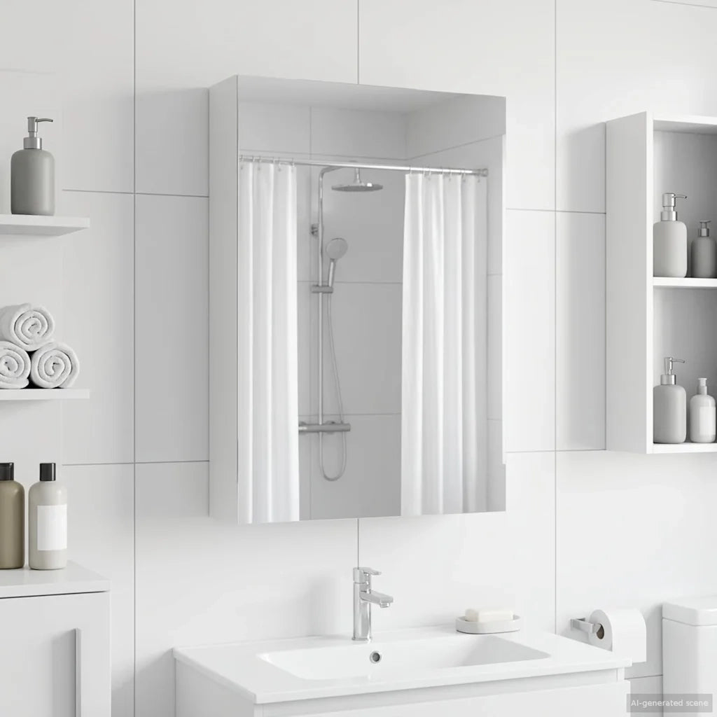 Mobiletto per specchio da bagno Bianco 40 x 10,5 x 60,5 cm 889023