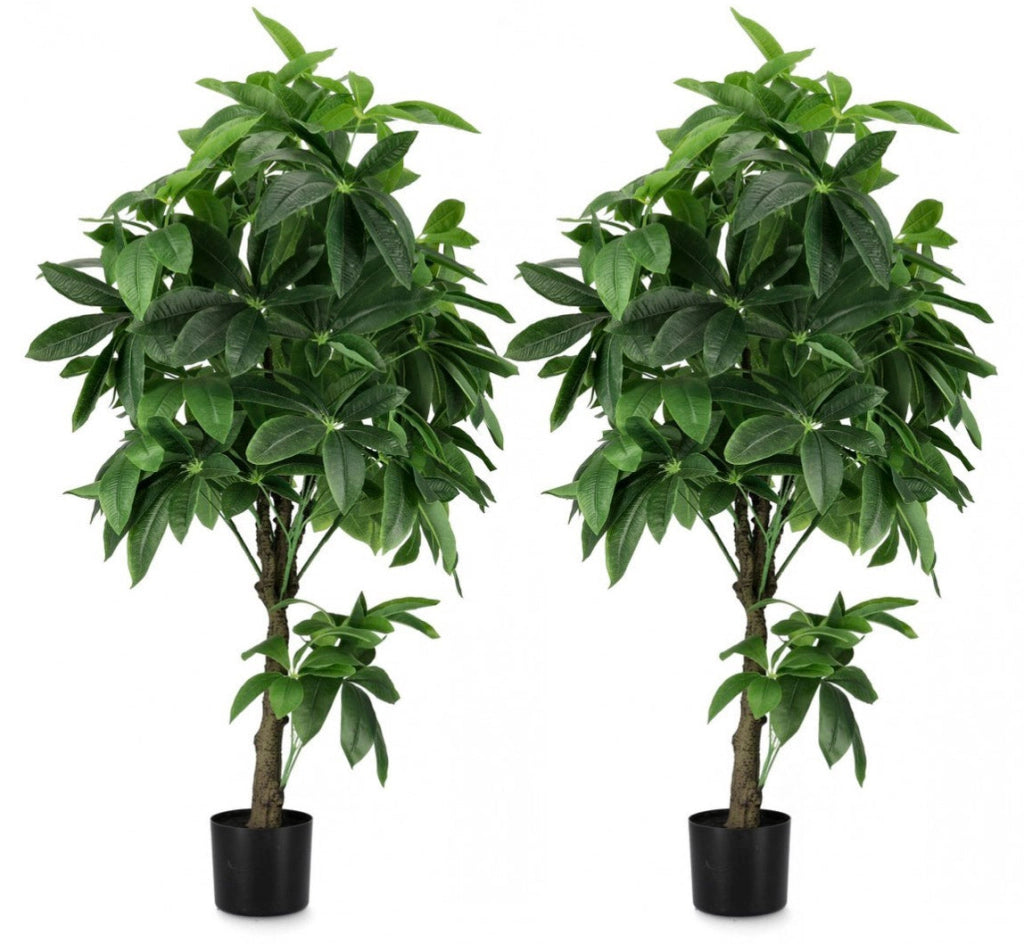 Set 2 Piante Artificiali con Vaso Ø 70x160 cm Pachira Acquatica in Plastica