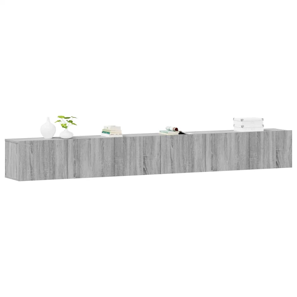Set Mobili Porta TV 3 pz Grigio Sonoma in Legno Multistrato 3114476