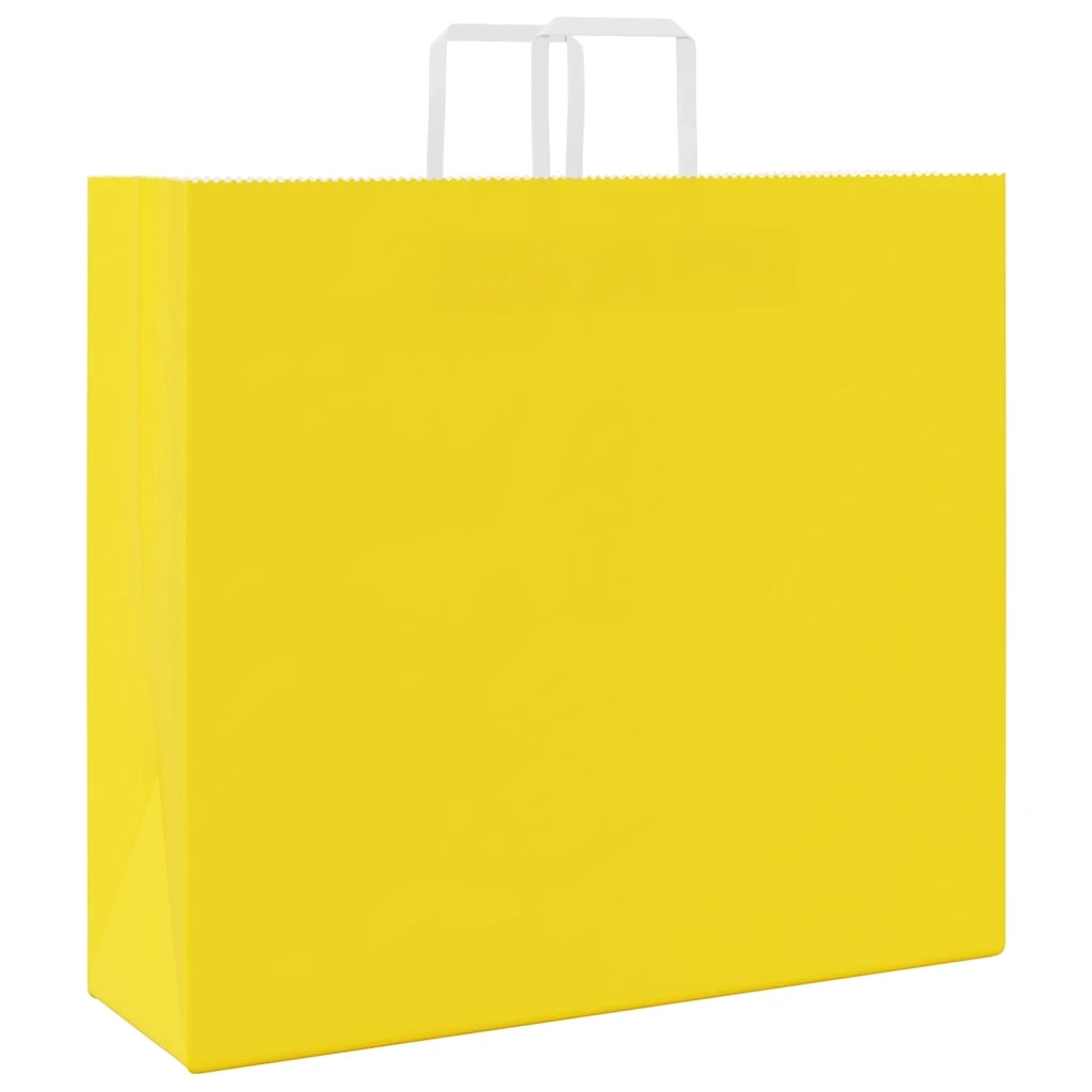 vidaXL Sacchetti di Carta 50 pz con Manici Gialli 54x15x49 cm