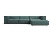 Cosmopolitan Design - Divano angolare destro "Arendal" 4 posti in ciniglia petrolio 