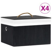 Scatole Portaoggetti 4 pz in BambÃ¹ Nere cod mxl 52253