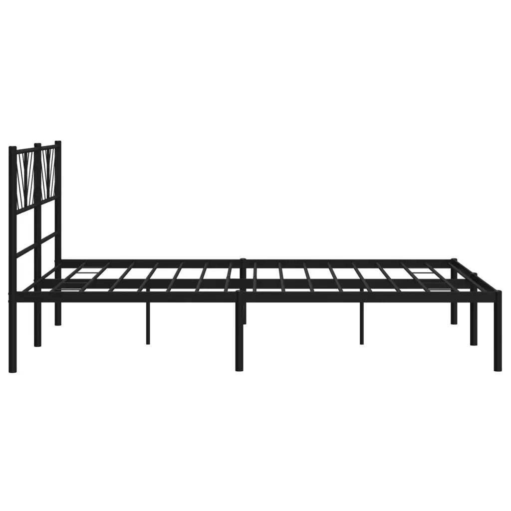 Letto matrimoniale | Letto per adulti | Giroletto con Testiera in Metallo Nero 120x190 cm