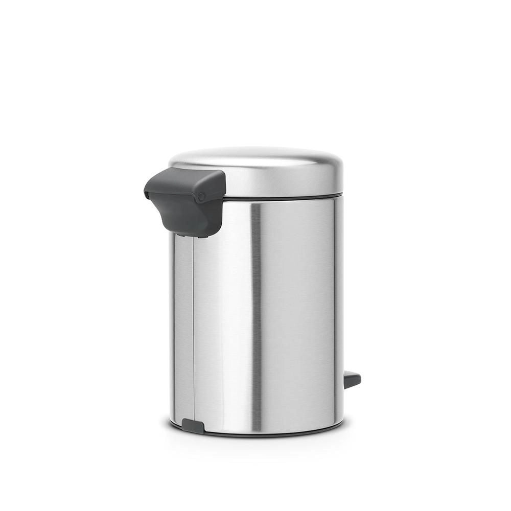 Brabantia 112164 NewIcon Pattumiera a Pedale 3 L Acciaio Satinato Antimpronta Chiusura Ammortizzata Silenziosa Secchio Interno Rimovibile colore Acciaio Satinato