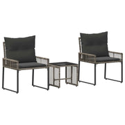 Set di Mobili da Esterno 7 pz | Set Salotto da Giardino Grigio e Grigio Scuro polyrattan