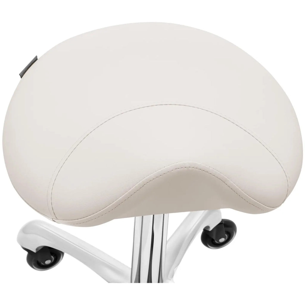 Sgabello da sella per cavallo 570 x 750 mm 150 kg beige lega di alluminio PVC PU compensato schiuma sintetica beige 14_0010085