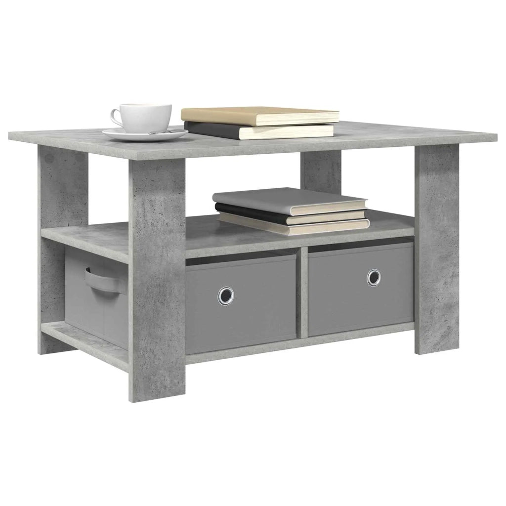 Tavolino da salotto con cassetto Grigio cemento 77 x 55 x 42 cm