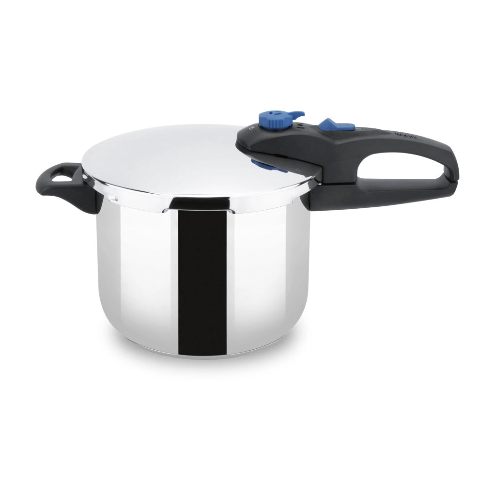 Pentola a pressione rapida 6 litri, acciaio inox 18/10, 2 livelli pressione, fondo termodiffusore cucina induzione - SOGO