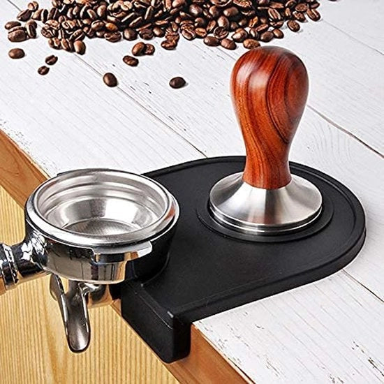 Tampermat di alta qualità, tampermat in silicone, tampermat, tampermat in silicone per barista, nero, 14 x 12,5 cm