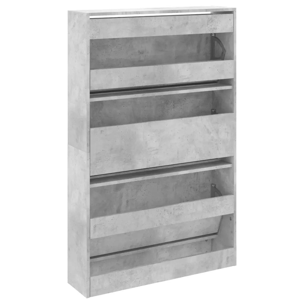 Scarpiera-Scaffale per scarpe Grigio Cemento 80x21x125,5 cm in Legno Multistrato