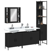 Set Mobili da Bagno 4 pz Nero in Legno Multistratocod mxl 91359
