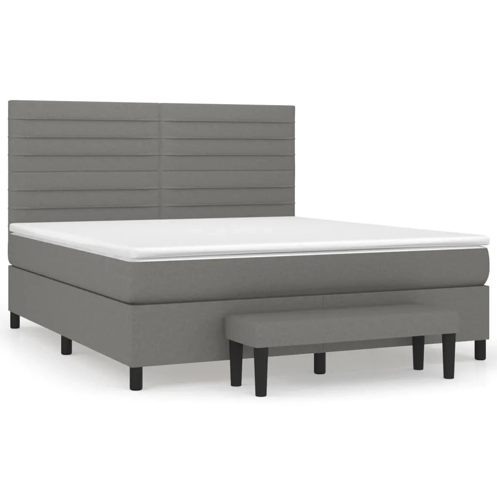 Giroletto a Molle con Materasso Grigio Scuro 180x200 cm Tessuto 3136694