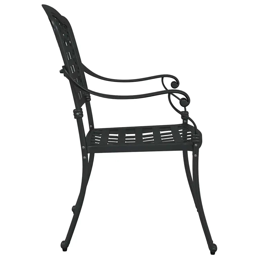 Sedia da Giardino 2 pcs Nero 55 x 56,5 x 91cm Alluminio 42002371