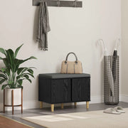 Panca per ingresso con cuscino-Sgabello-Panca da Corridoio Rovere Nero 60 x 38 x 46 cm 721627