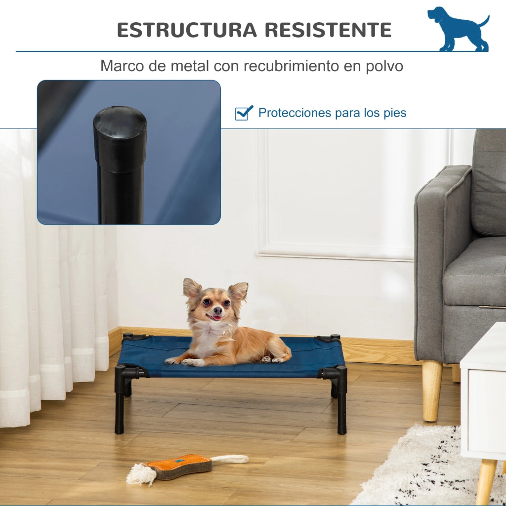 Lettino per Cani e Gatti Rialzato ¨C Xylo ¨C Tessuto Oxford Traspirante 61x46x18 cm Blu