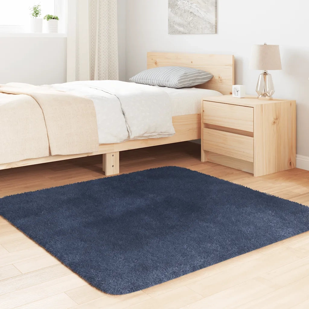vidaXL Tappeto Shaggy a Pelo Lungo NAVARRA Blu Marino 120x120 cm