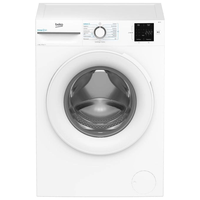 Beko b300 BMWU3821W Lavatrice 8kg, Classe A, 1200giri, colore bianco, tecnologia EnergySpin™, cassetto detersivo autopulente