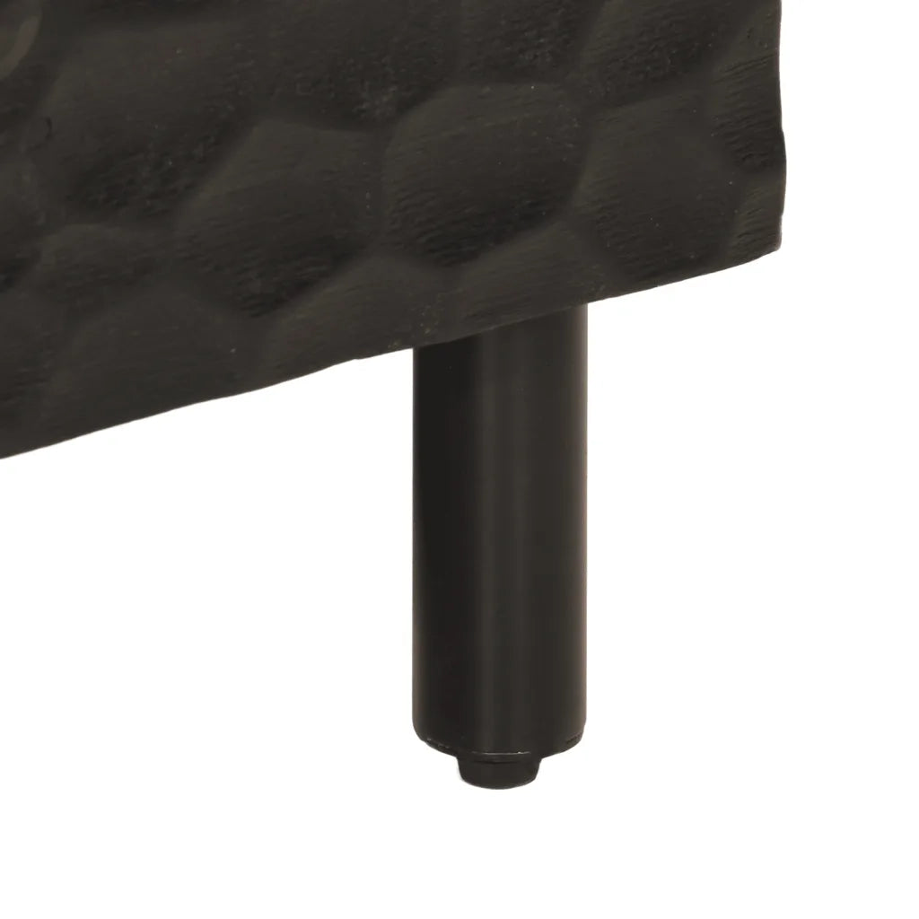 Comodini 2pz-Set di 2 Tavolino da notte Neri 40x33x46 cm in Legno Massello di Mango 791525