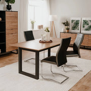 Tavolo allungabile Austin80A piano color legno e gambe antracite 160x90x75