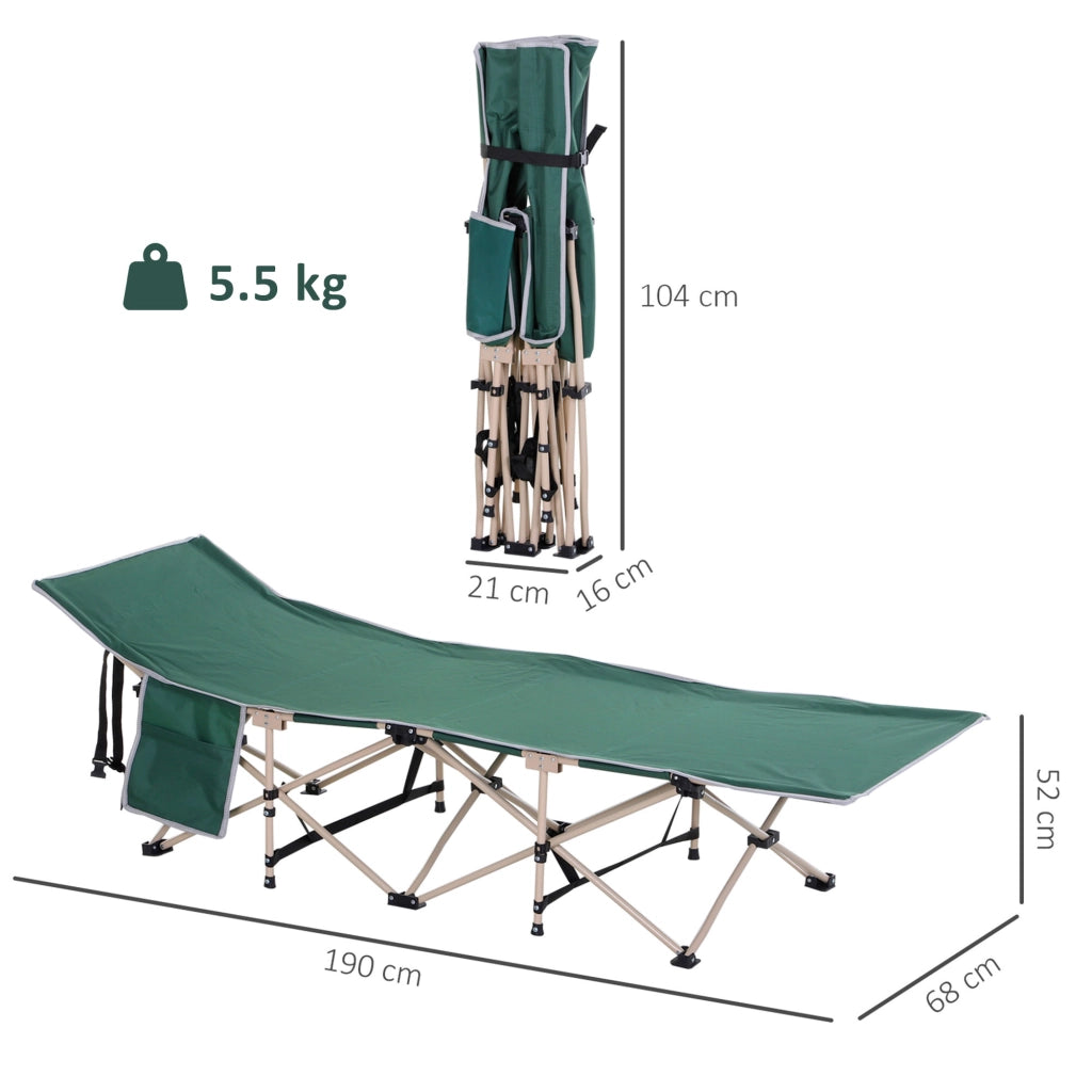 Letto da campo pieghevole ¨C Zephmum ¨C Verde Beige 190x68x52