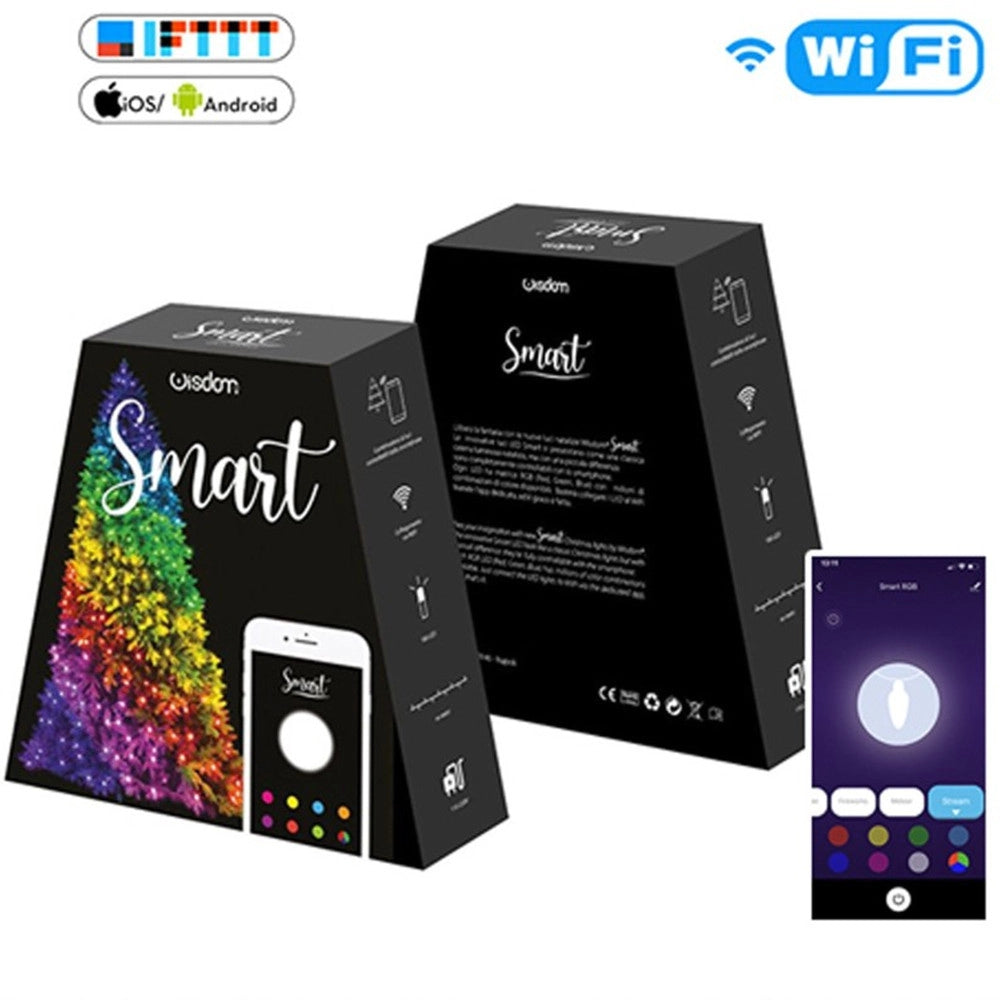 Trade Shop - Catena Luminosa Per Albero Controllo Remoto Tramite App Wifi Smart 180 Led Rgb -