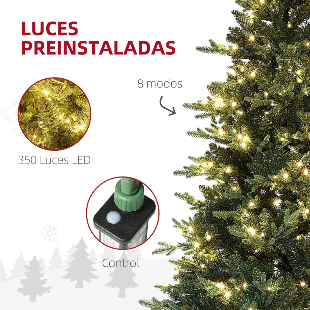 Albero di Natale Artificiale 180 cm con Luci LED ¨C zephmum ¨C Verde