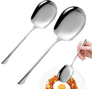 Servello di acciaio inossidabile, 2 pezzi di forchetta di insalata di acciaio inossidabile, cucchiaio di riso per hotel, servello di 25 cm e 20 cm, cucchiaio a pallina, adatto per cucina e sala da pranzo
