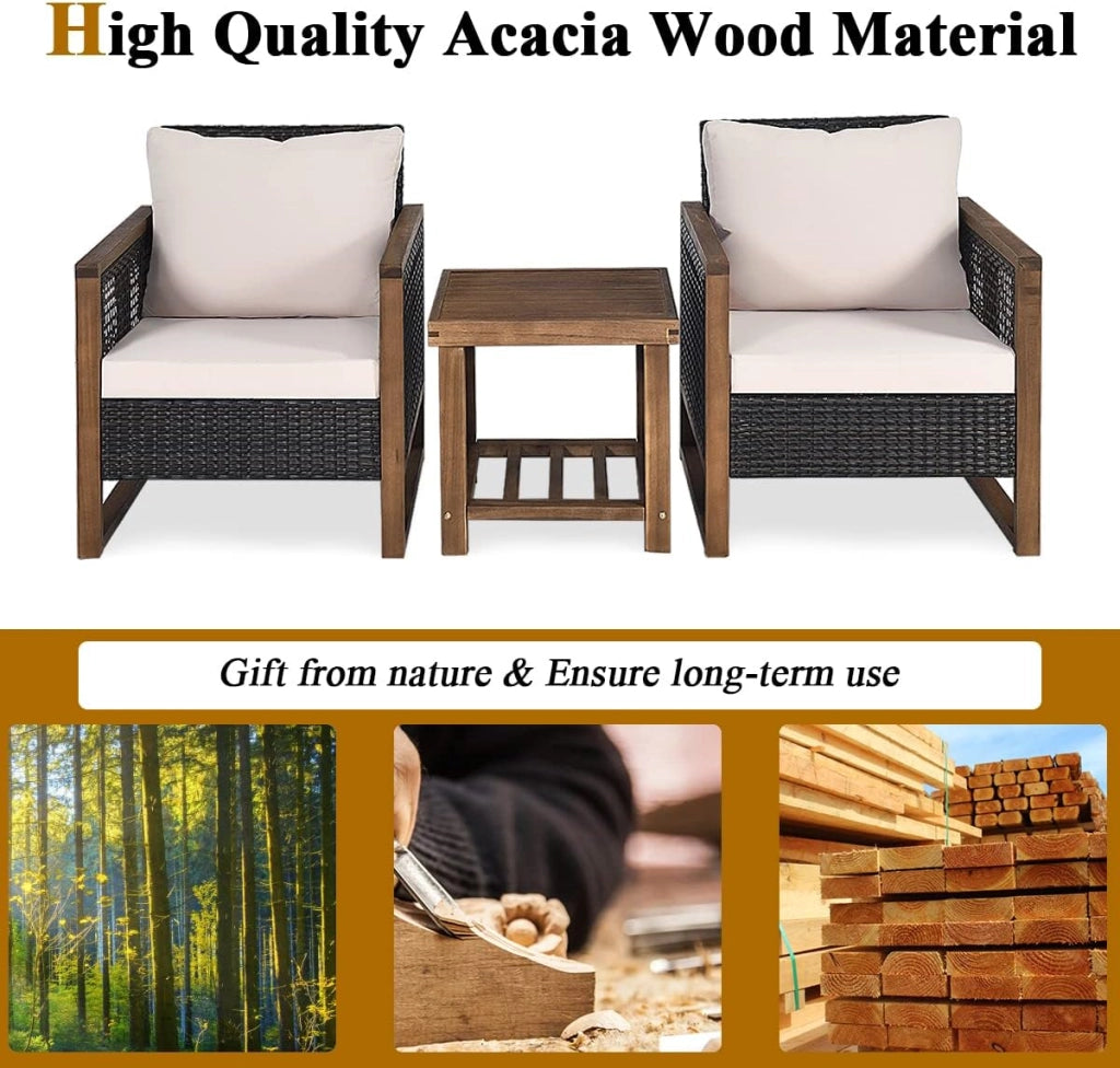 Set Divano con Tavolino da Esterno, Divano da Giardino 2 Posti, Divano In Rattan Incluso Cuscino Color Arancia, Divano da Giardino, da Cortile, Marrone Sfumato, 115 x 64 x 80 cm