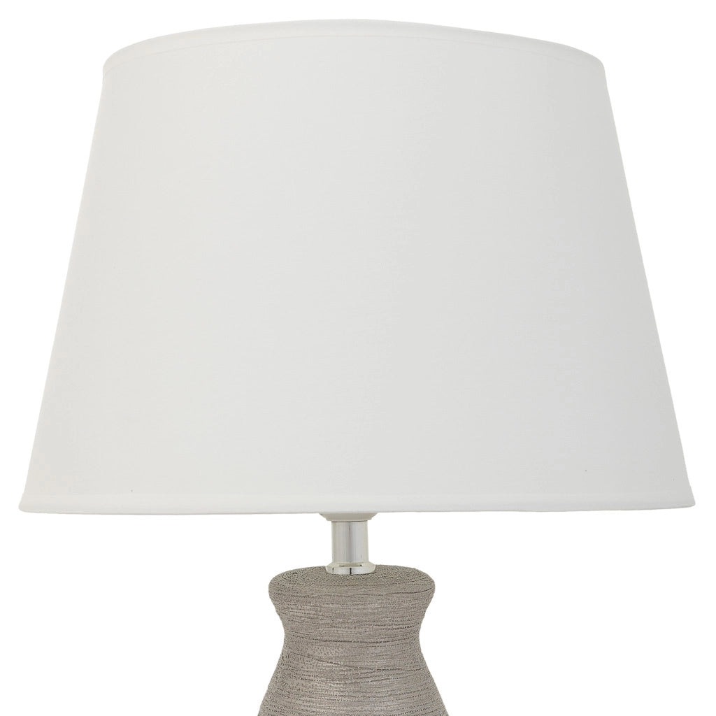 Lampada da tavolo in ceramica argento 14,5x14,5x36h