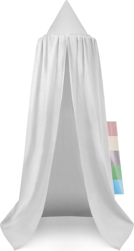 Letto a baldacchino in cotone 100% - diametro 50cm - altezza 240cm - con baldacchino - letto per bambini - letto per bambini - letto per bambini e lettino per bambini - bianco