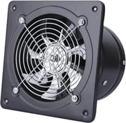Ventilatore ad asse axiale silenzioso per bagno, 150 mm, metallico, nero