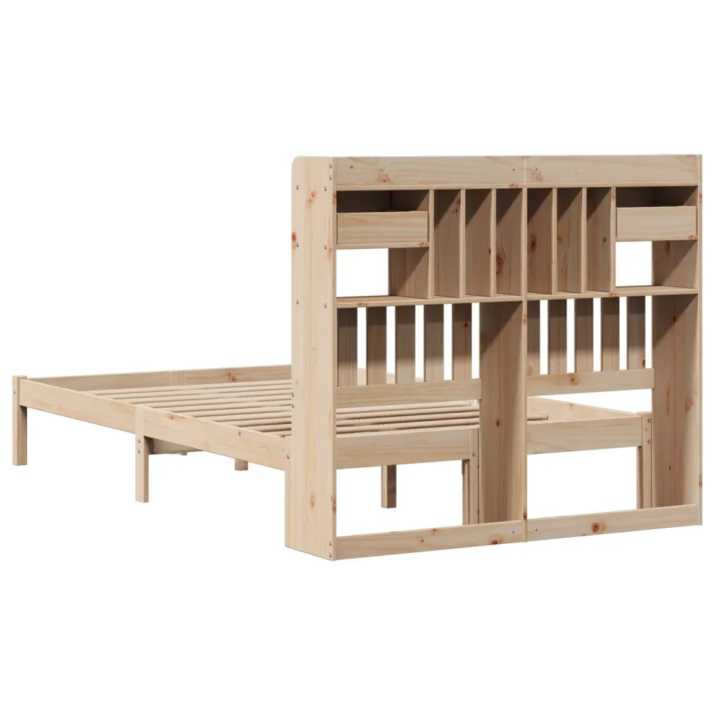 Letto Libreria senza Materasso 135x190 cm in Legno di Pino 3321616