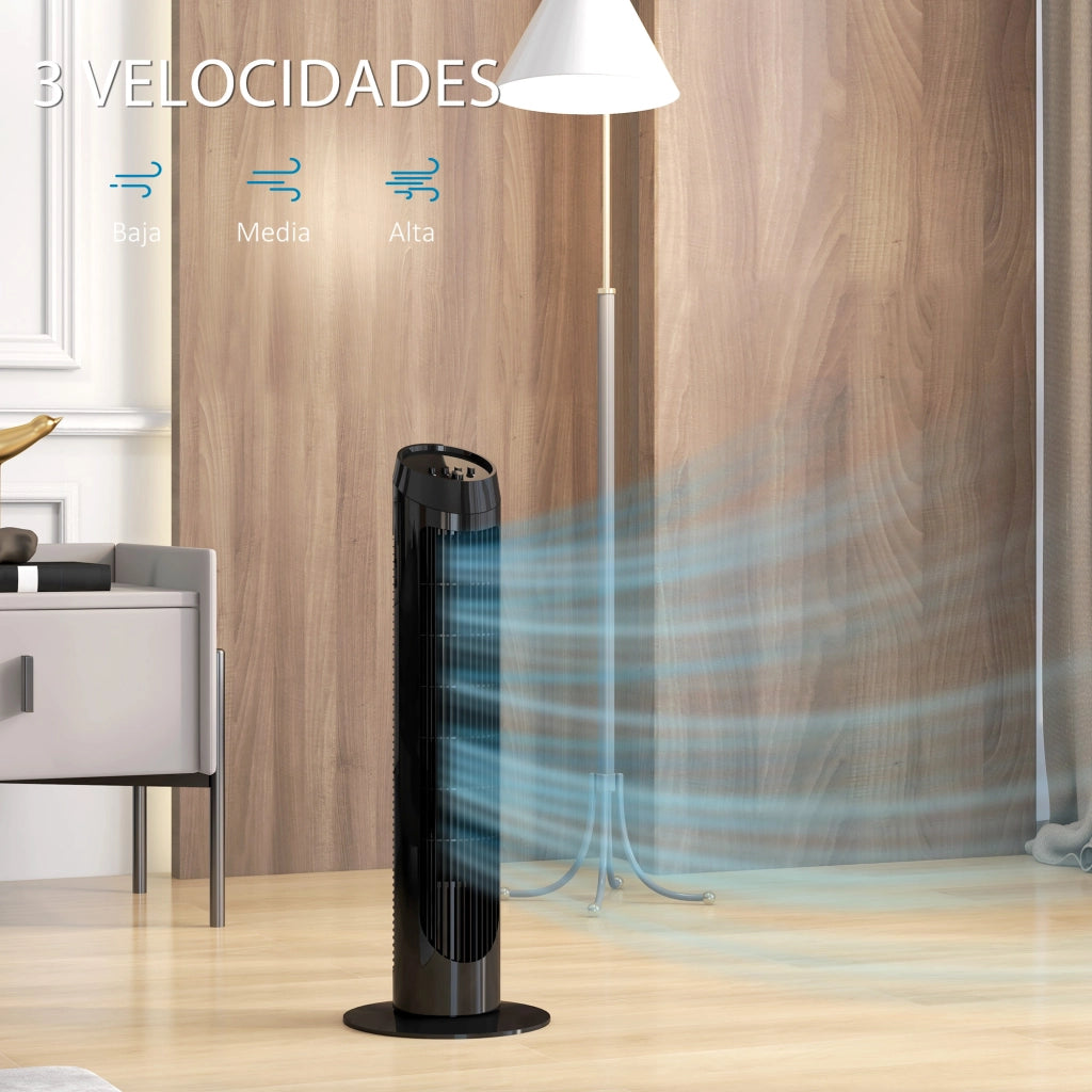 Ventilatore a Torre 45W Silenzioso ¨C zephmum ¨C Nero 27x75 cm