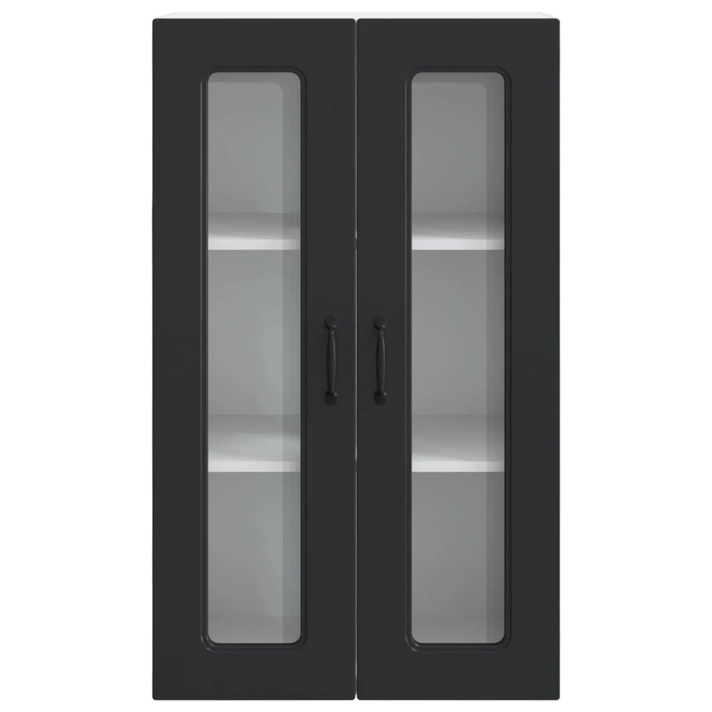 Mobile da cucina rettangolare moderno 60 x 31 x 100 cm ampio spazio contenitivo stile pulito legno nero 02_0053854