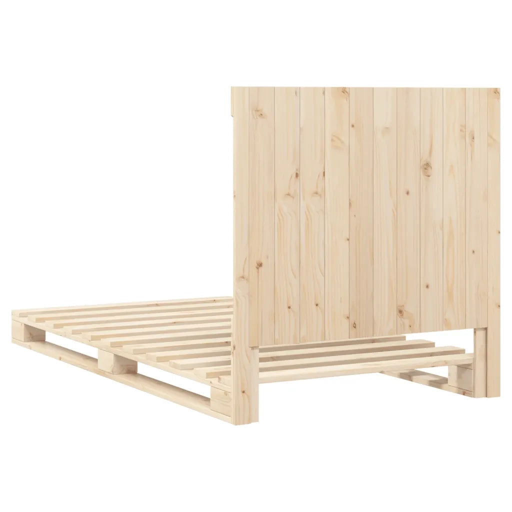 Giroletto con Testiera-Struttura Letto con testiera 100x200 cm Legno Massello di Pino 676428