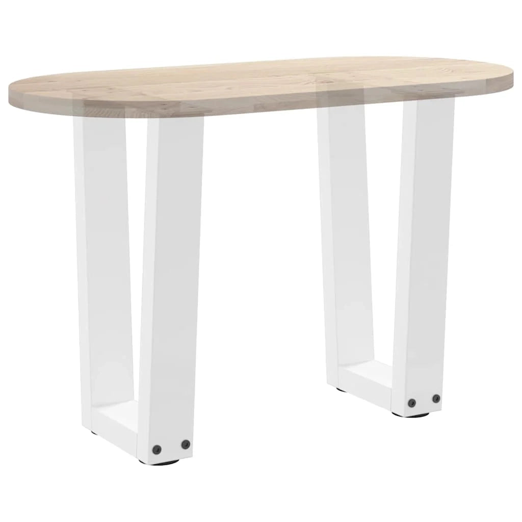 Set di 2 gambe per tavolino da caffè a V con piedini regolabili 38 x 43 cm acciaio bianco 02_0056913