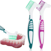 Protesi dentaria 2-in-1 set di spazzola per cura e pulizia delle protesi dentarie spazzole ad alta qualità per igiene dentale per protesi dentarie set di spazzole morbide per cura delle protesi dentarie con contenitore di conservazione