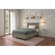 Letto imbottito Singolo 80x200 cm Button - Similpelle,Cappuccino,Contenitore