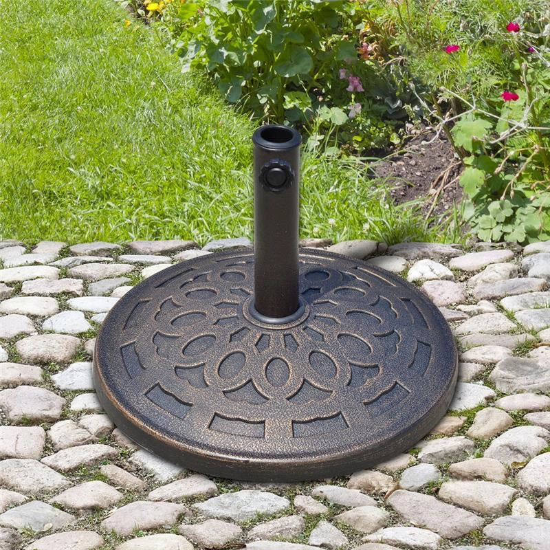 BASE PER OMBRELLONE DA 12 KG IN RESINA PER PALI 38-48MM COLORE BRONZO