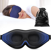Slaapmasker 3D per Zijslapers, 100% Blocco della Luce, con Zona Oculare Incavata, Protegge le Ciglia, Soffice e Comodo, Incluso Borsa – Adatto a Uomini e Donne, Ideale per Viaggi, Blu Marina